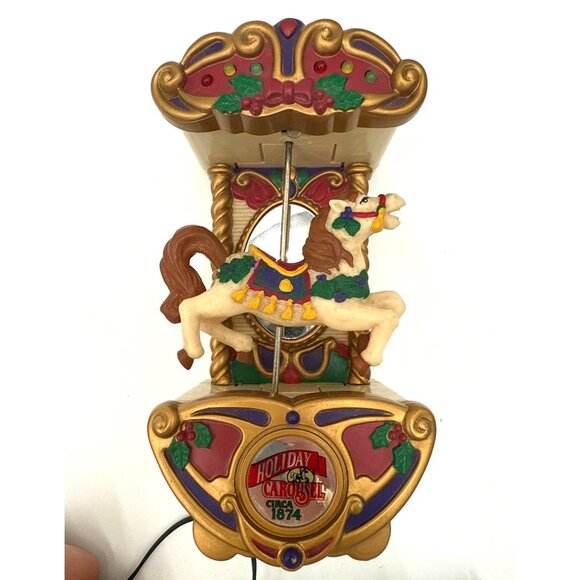 1992 Mr. Christmas Holiday Carousel Music Lights 6 Horses Animated Tested/Works - Picture 11 of 16